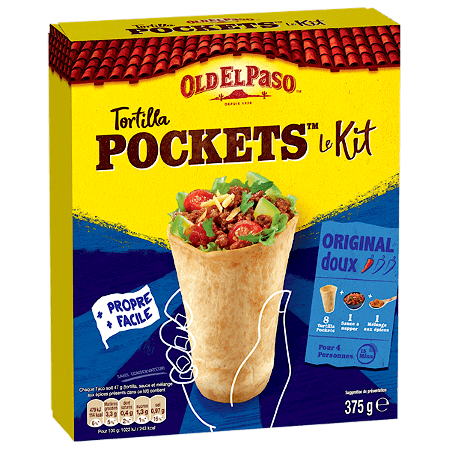 Kit de poches de tortillas douces Old El Paso 375g